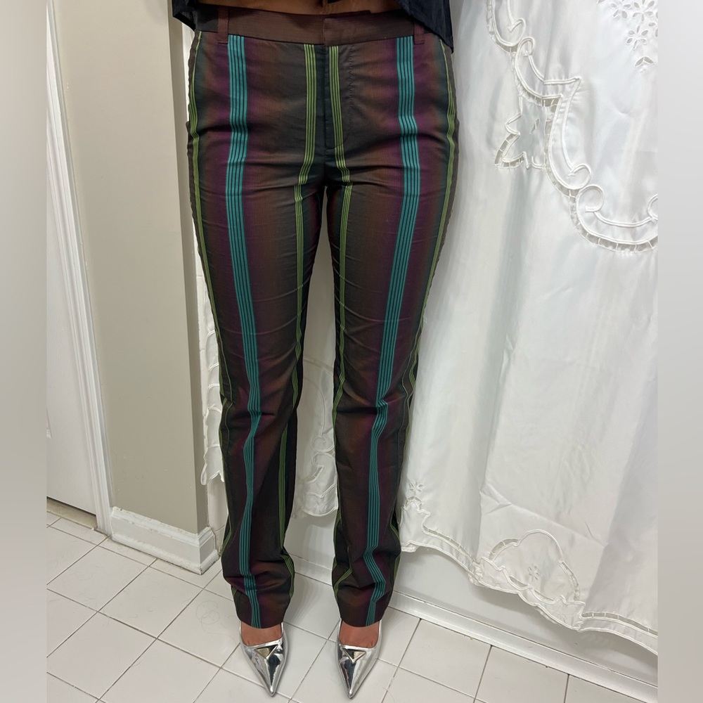 ETRO Milano Multicolor Striped Straight Leg Pants Trousers IT 46 US 8/10